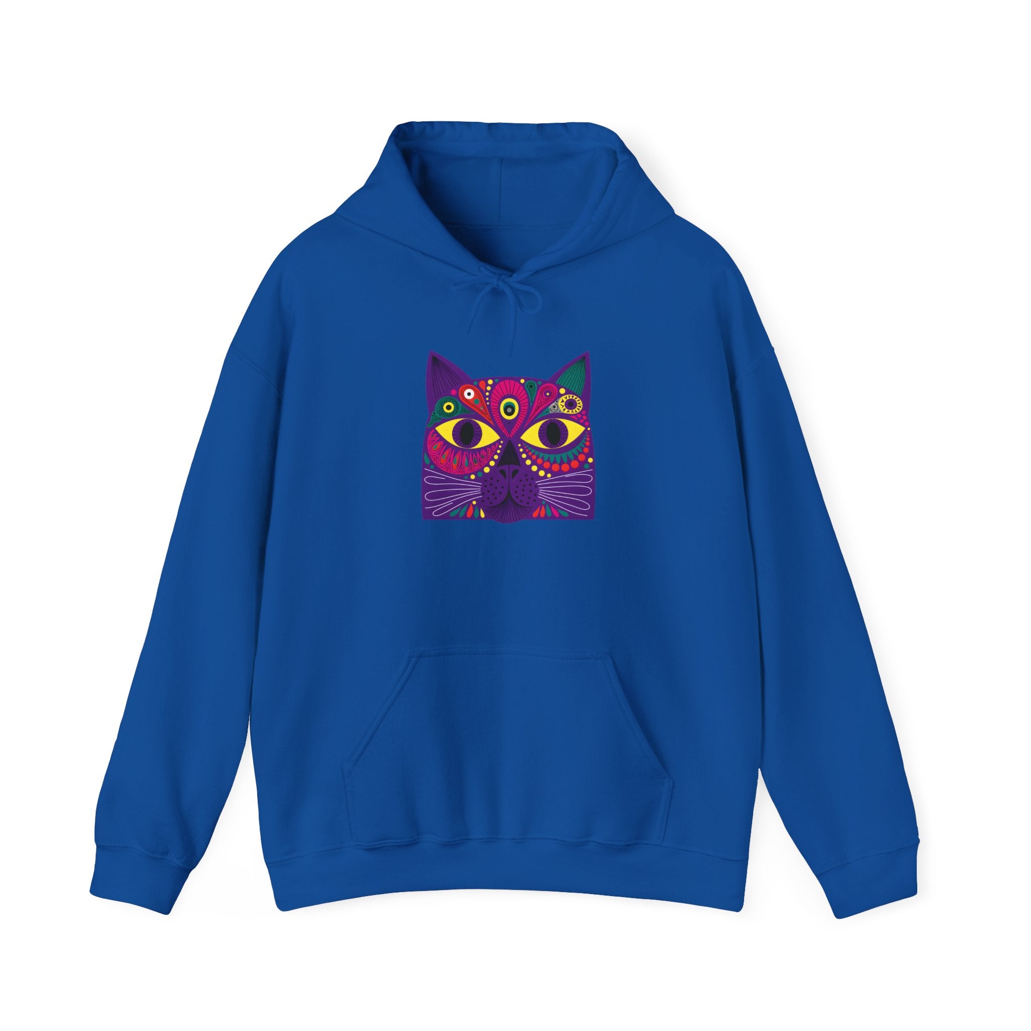 Psychedelic Cat Hoodie - Colorful Third-Eye Cat Graphic Sweatshirt