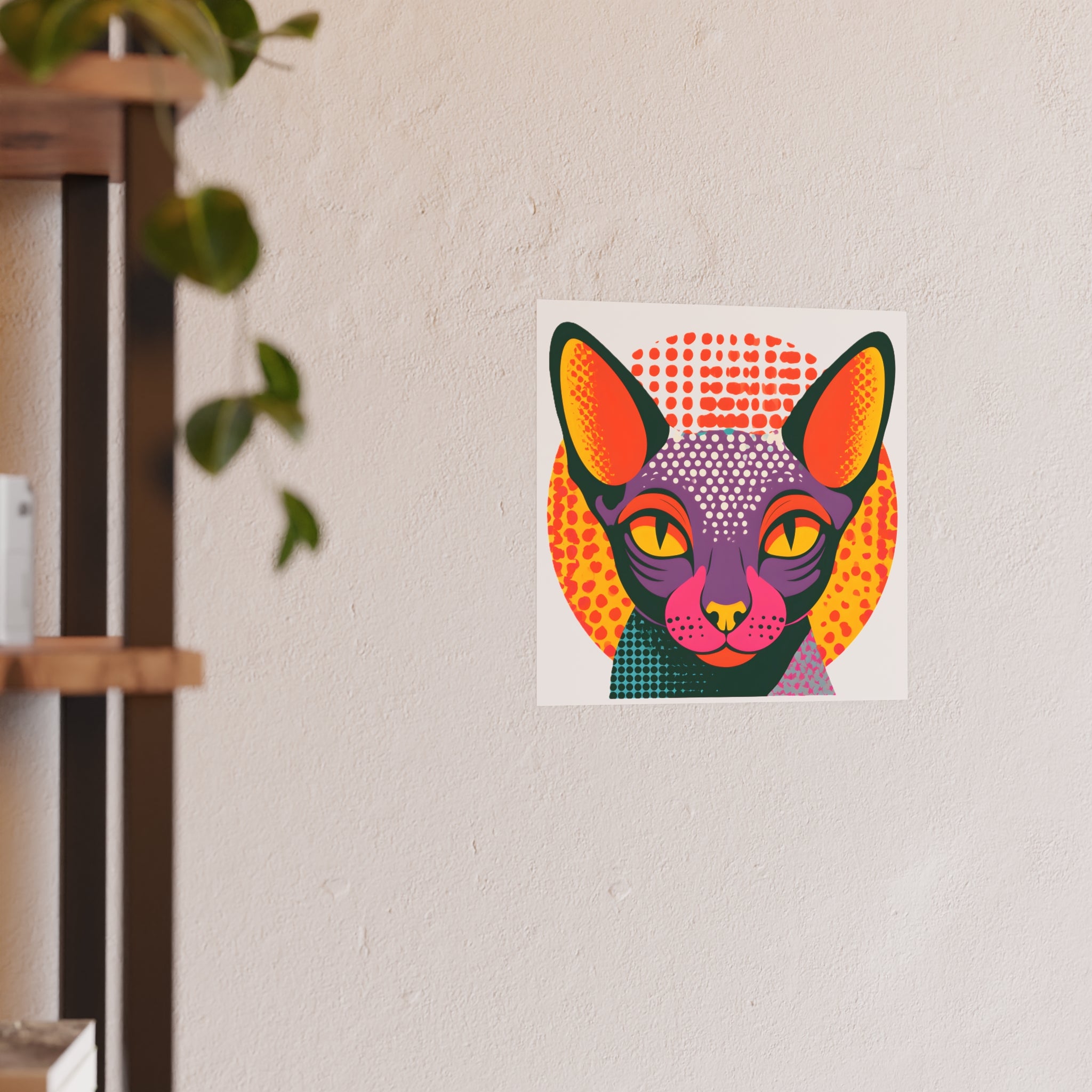 Colorful Pop Art Sphynx Cat Poster | Satin & Archival Matte Poster