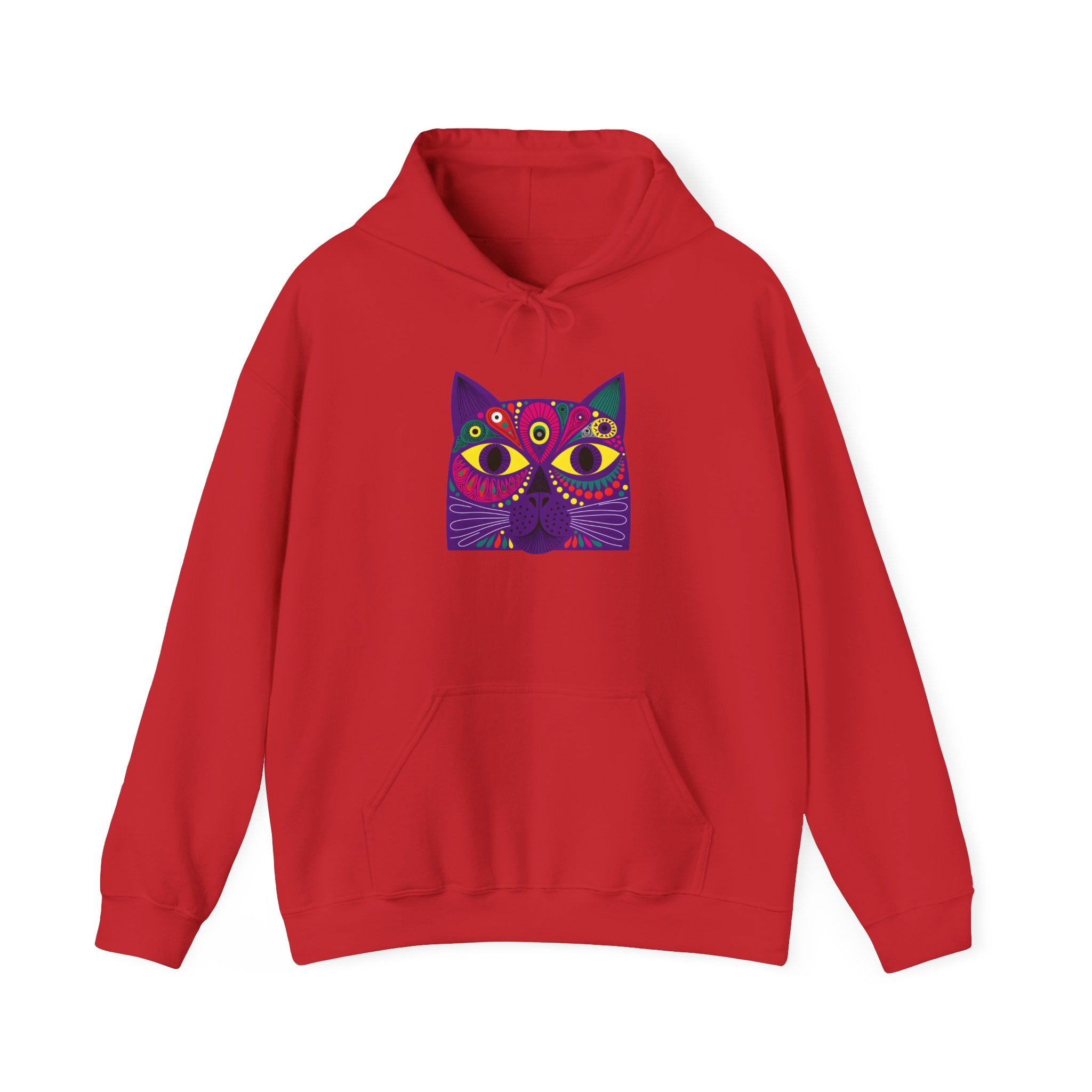 Psychedelic Cat Hoodie - Colorful Third-Eye Cat Graphic Sweatshirt