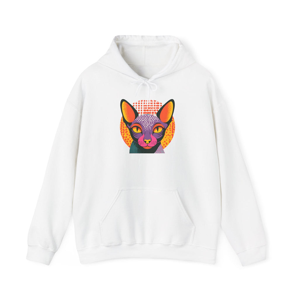 Sphynx Cat Pop Art Hoodie – Colorful Retro Cat Portrait Sweatshirt Printify