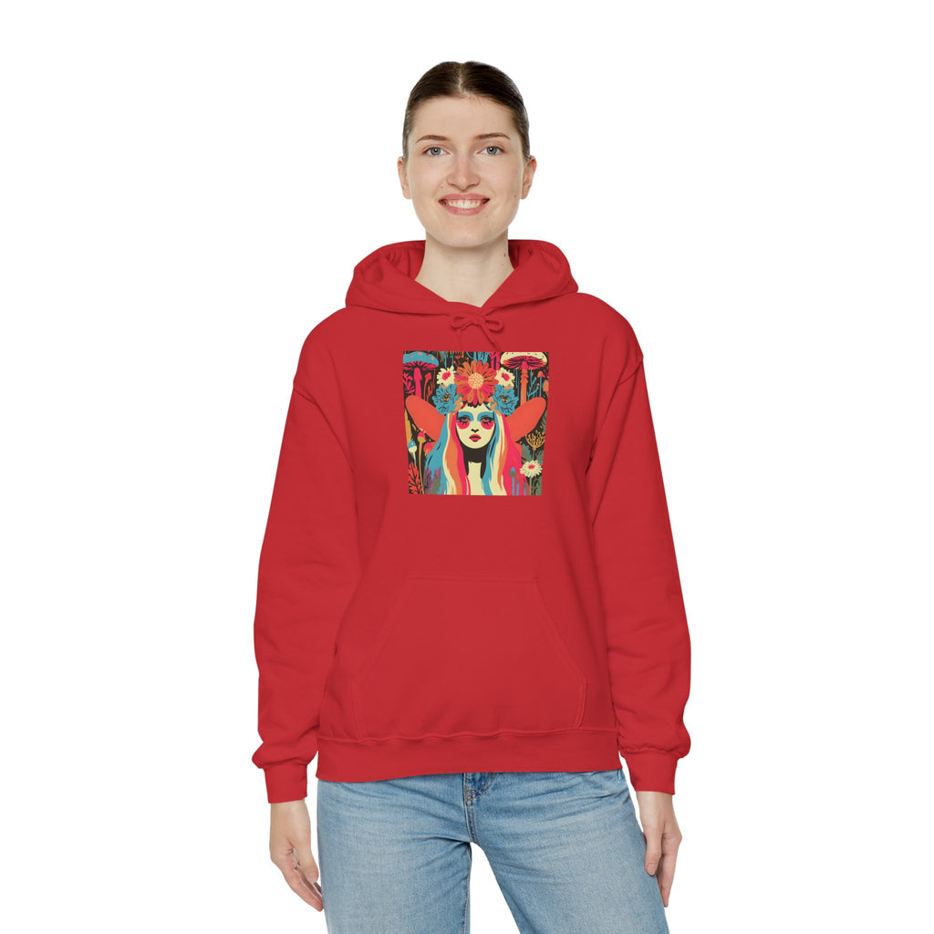 Psychedelic Floral Girl Hoodie — Colorful Boho Art Pullover