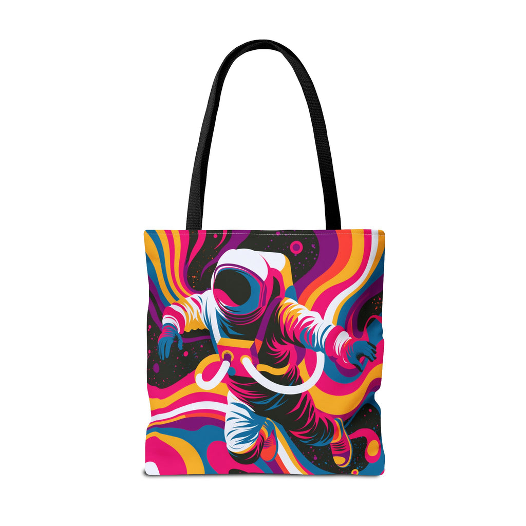 Psychedelic Astronaut Tote Bag | Colorful Space Waves