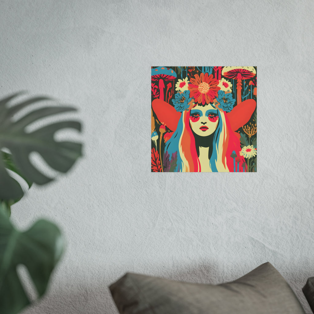 Psychedelic Floral Fairy Poster