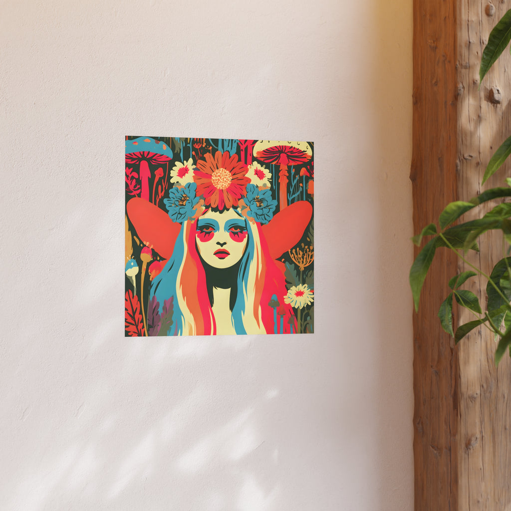 Psychedelic Floral Fairy Poster
