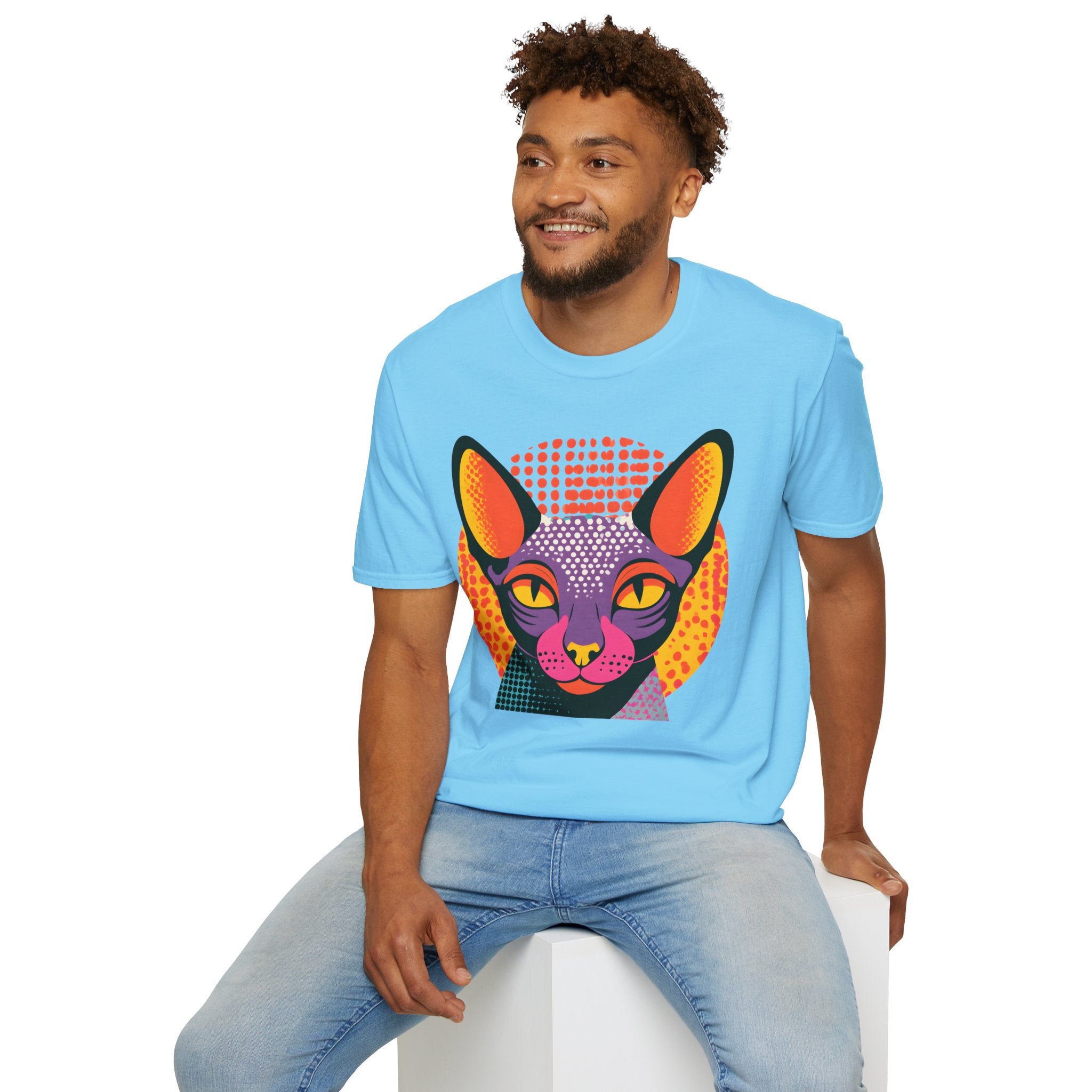 Pop Art Sphynx Cat T-Shirt | Colorful Retro Cat Tee