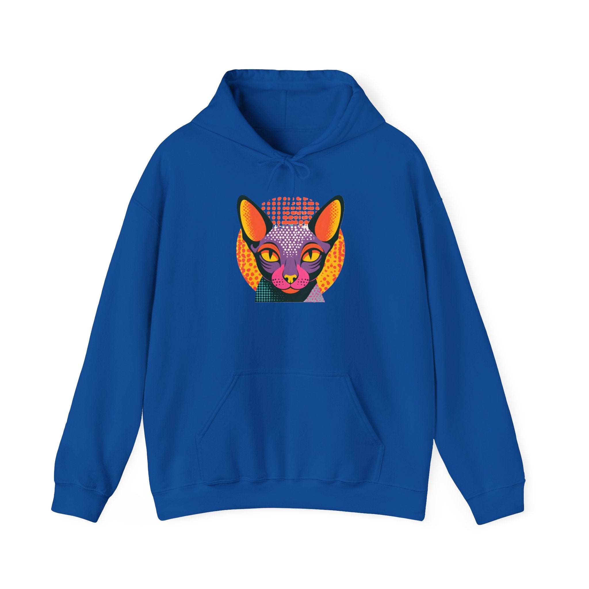 Sphynx Cat Pop Art Hoodie – Colorful Retro Cat Portrait Sweatshirt Printify