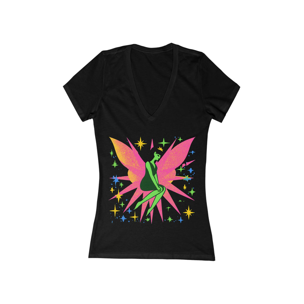 Neon Fairy Graphic Tee | V-Neck T-Shirt