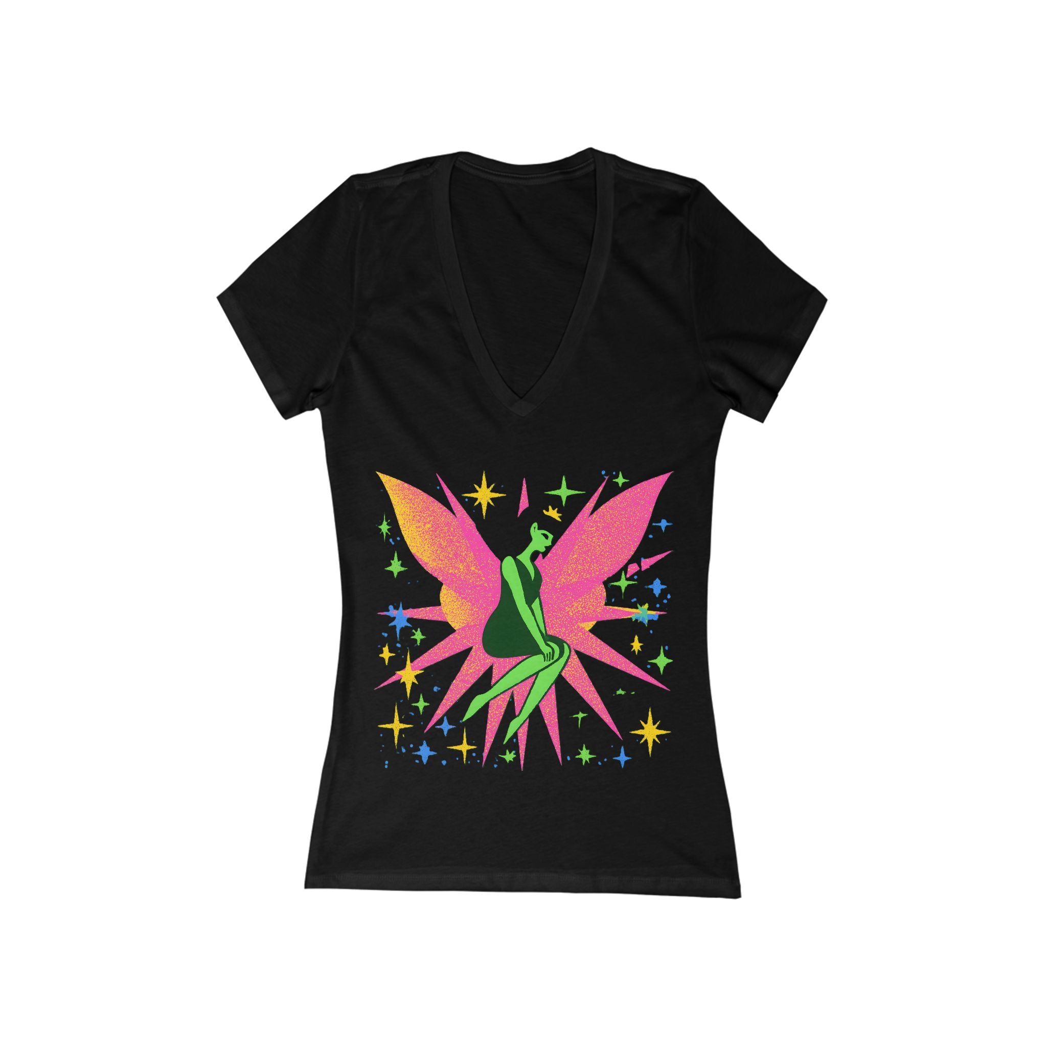 Neon Fairy Graphic Tee | V-Neck T-Shirt