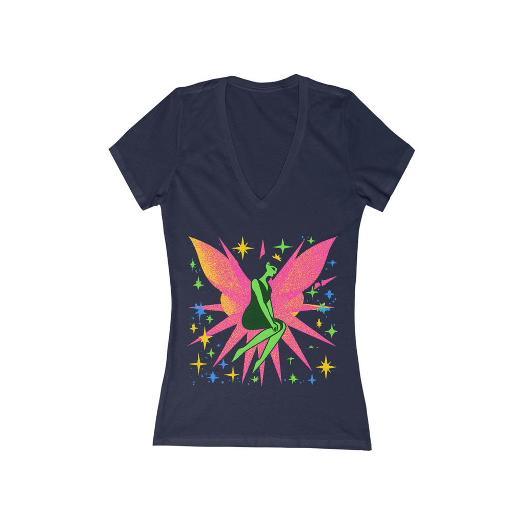 Neon Fairy Graphic Tee | V-Neck T-Shirt