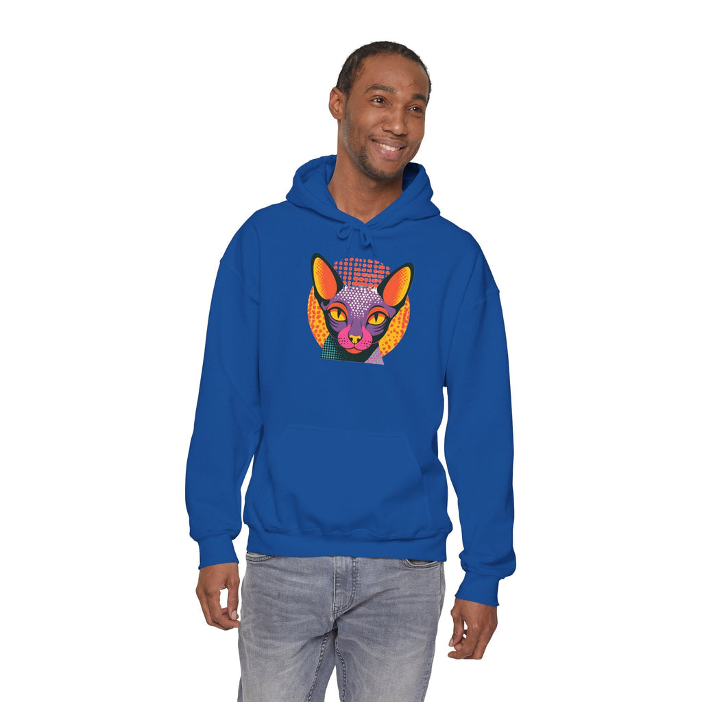 Sphynx Cat Pop Art Hoodie – Colorful Retro Cat Portrait Sweatshirt Printify