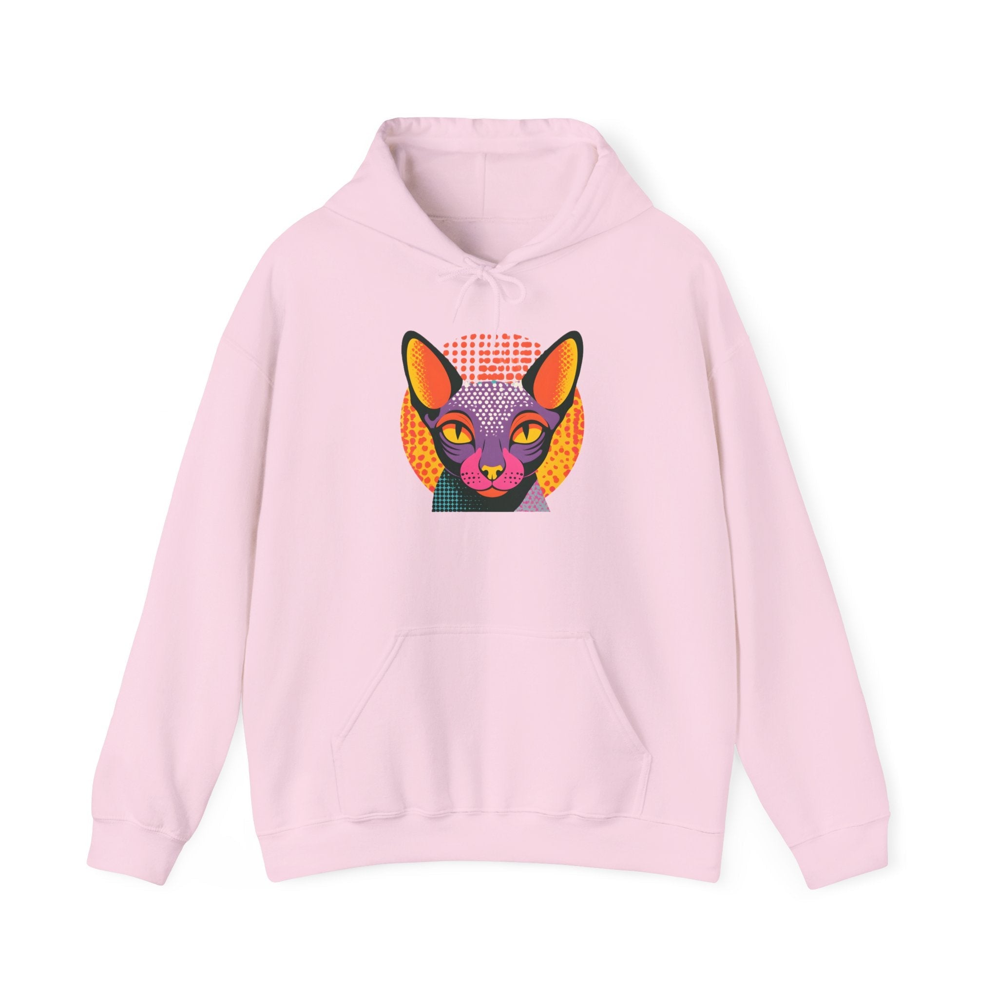 Sphynx Cat Pop Art Hoodie – Colorful Retro Cat Portrait Sweatshirt Printify