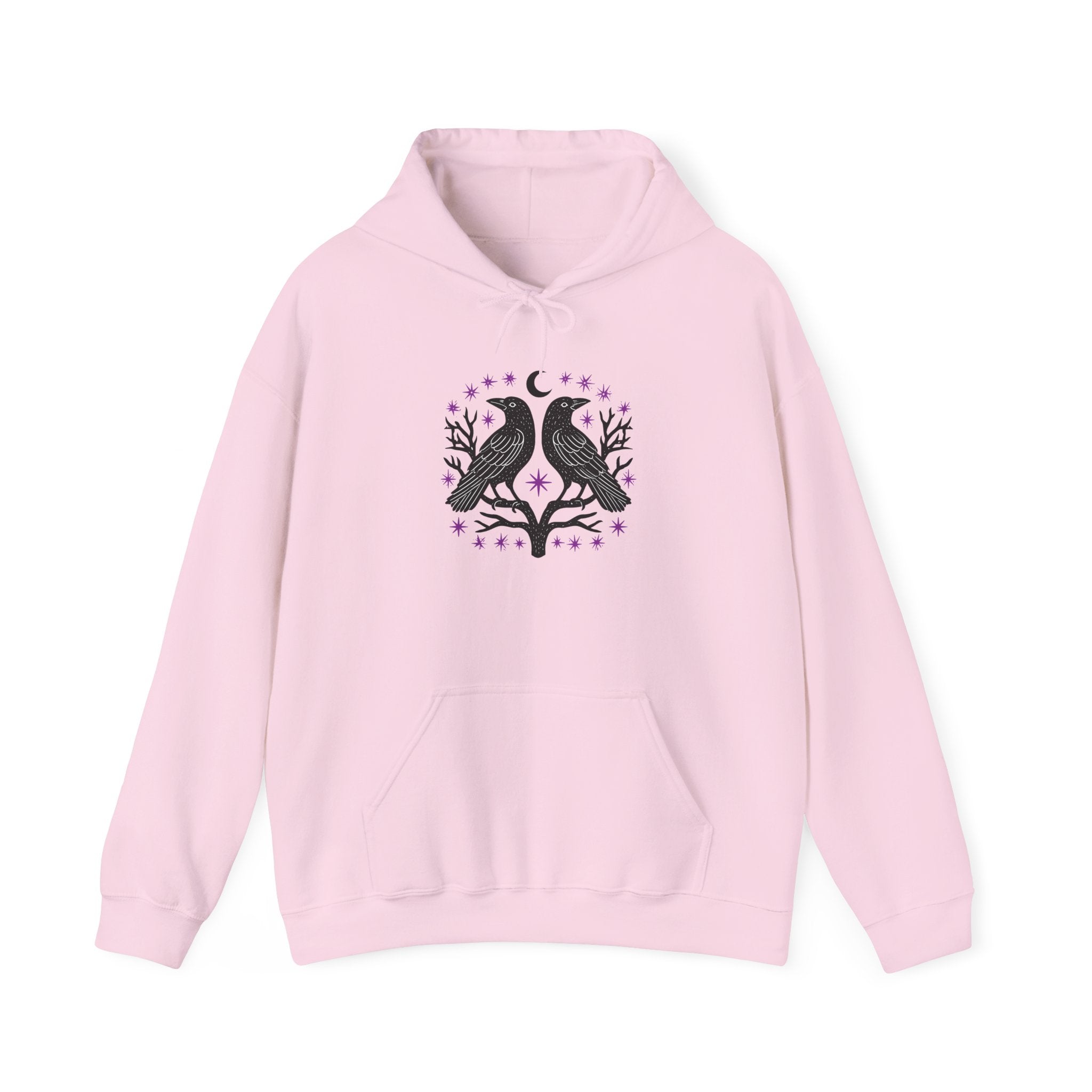 Raven Moon Hoodie — Mystical Twin Ravens Graphic Sweatshirt