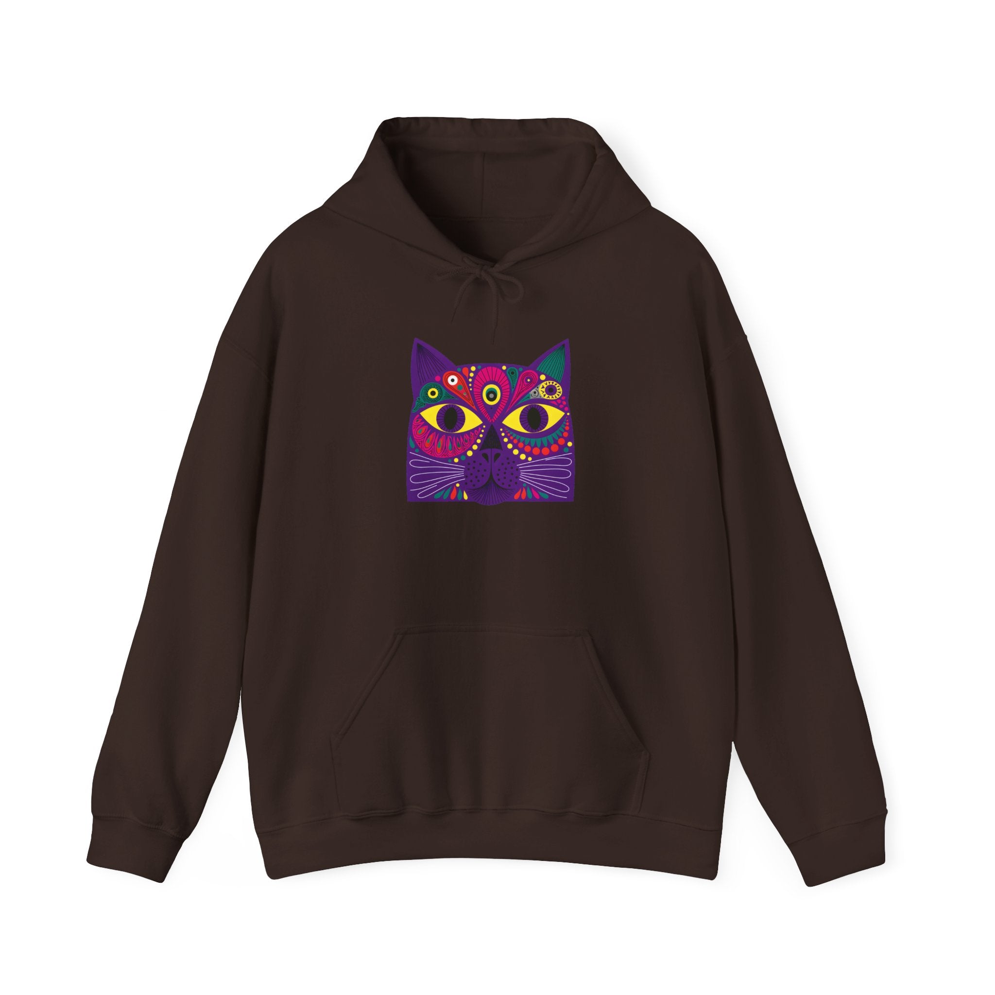 Psychedelic Cat Hoodie - Colorful Third-Eye Cat Graphic Sweatshirt