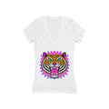 Neon Tiger Head Tee | Women's V-Neck T-Shirt