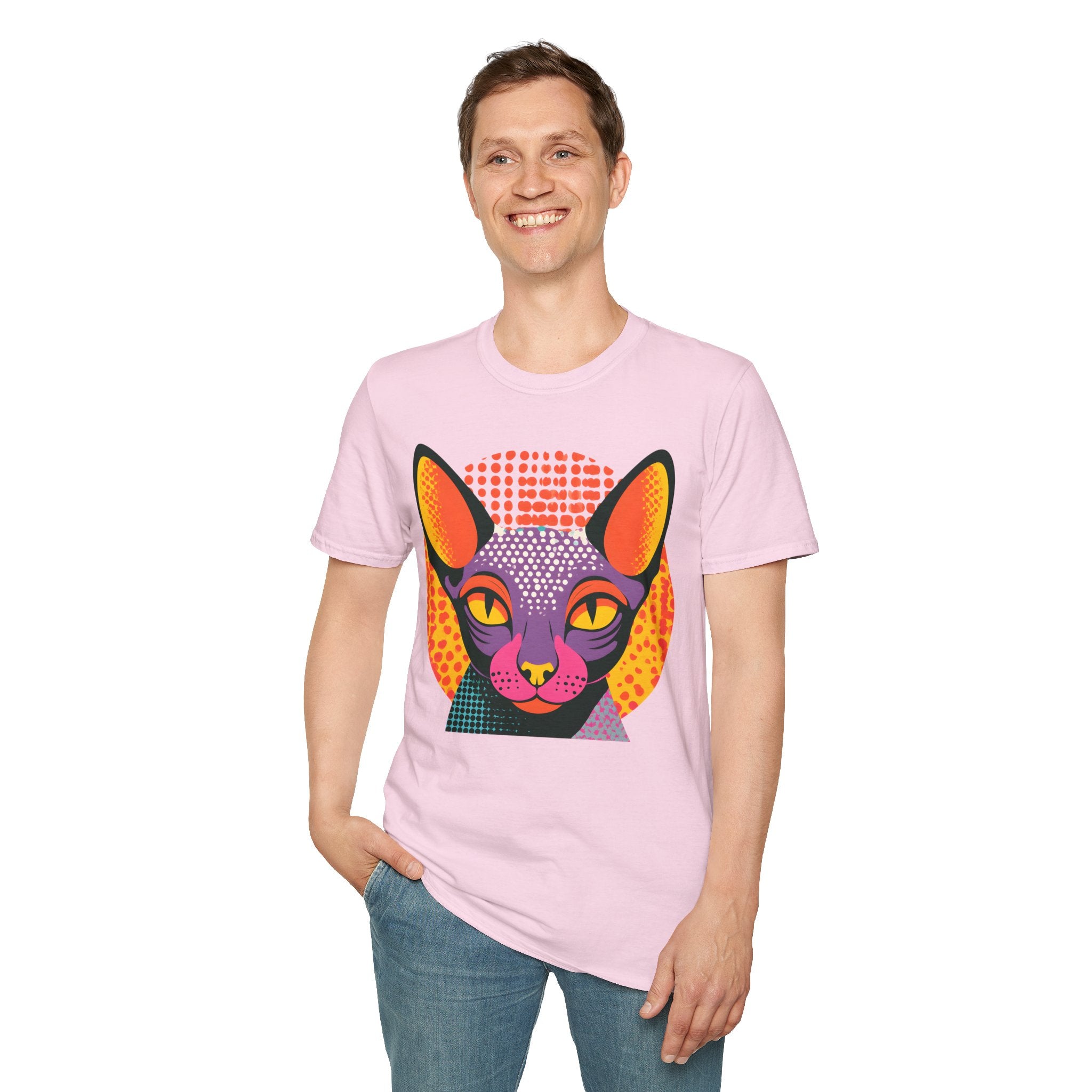 Pop Art Sphynx Cat T-Shirt | Colorful Retro Cat Tee