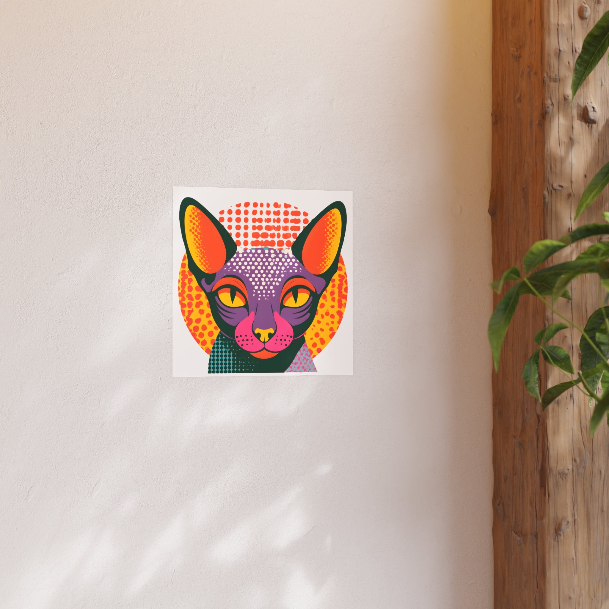 Colorful Pop Art Sphynx Cat Poster | Satin & Archival Matte Poster