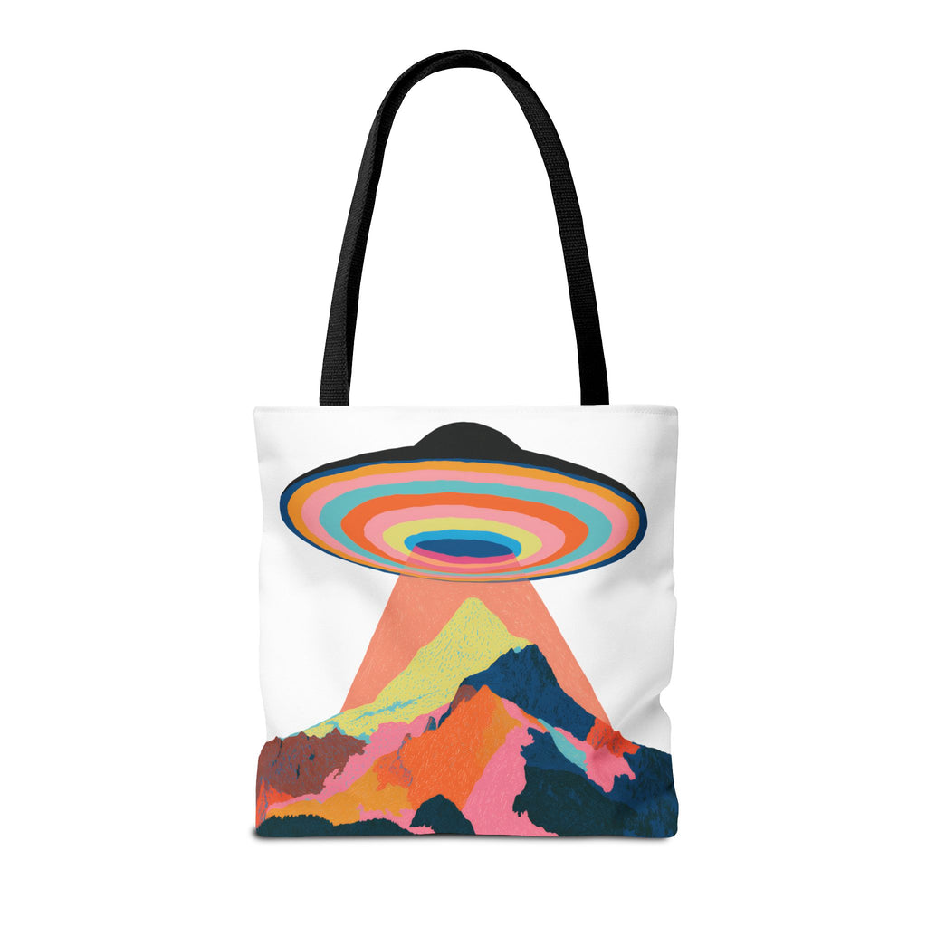 Retro Rainbow UFO Abduction Tote
