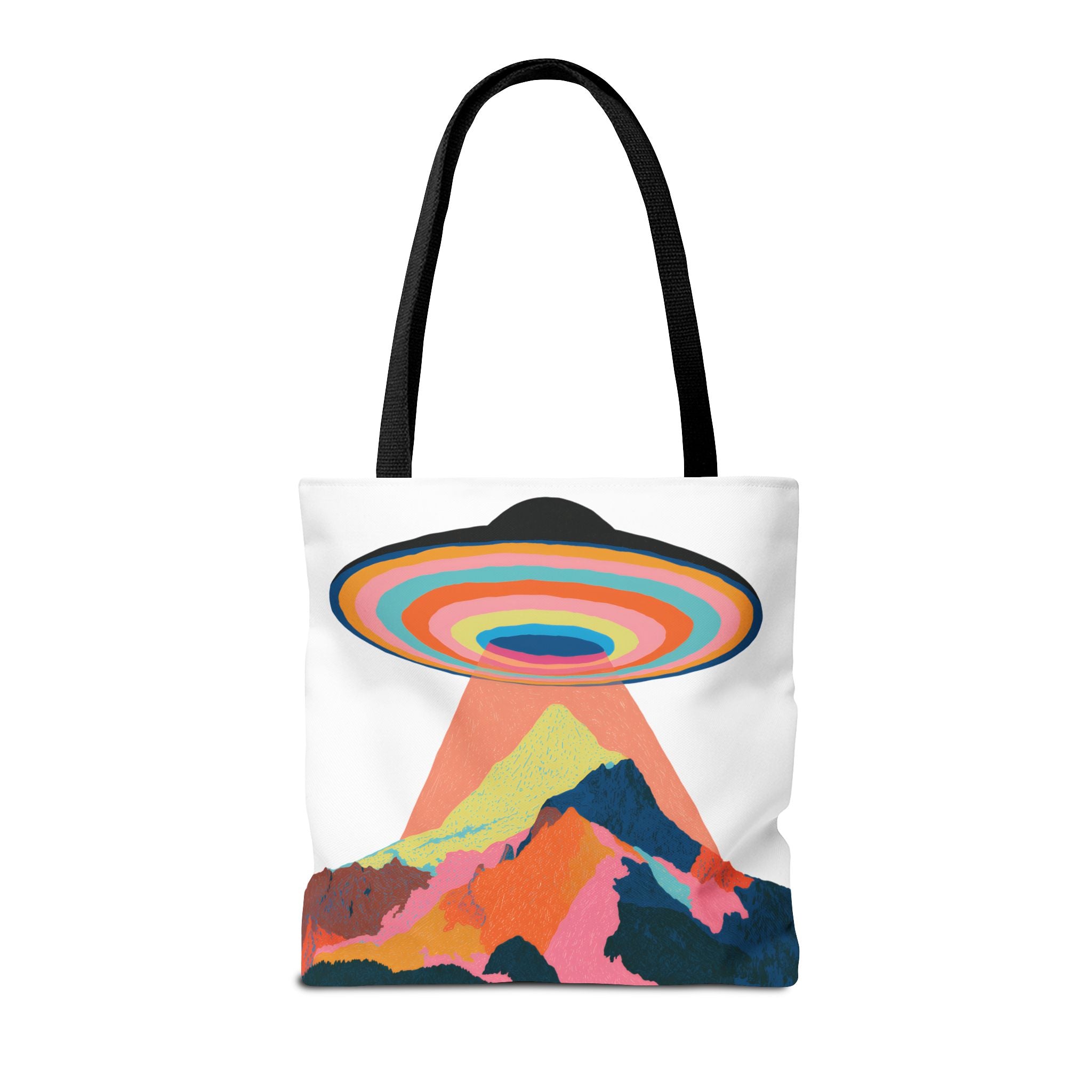 Retro Rainbow UFO Abduction Tote