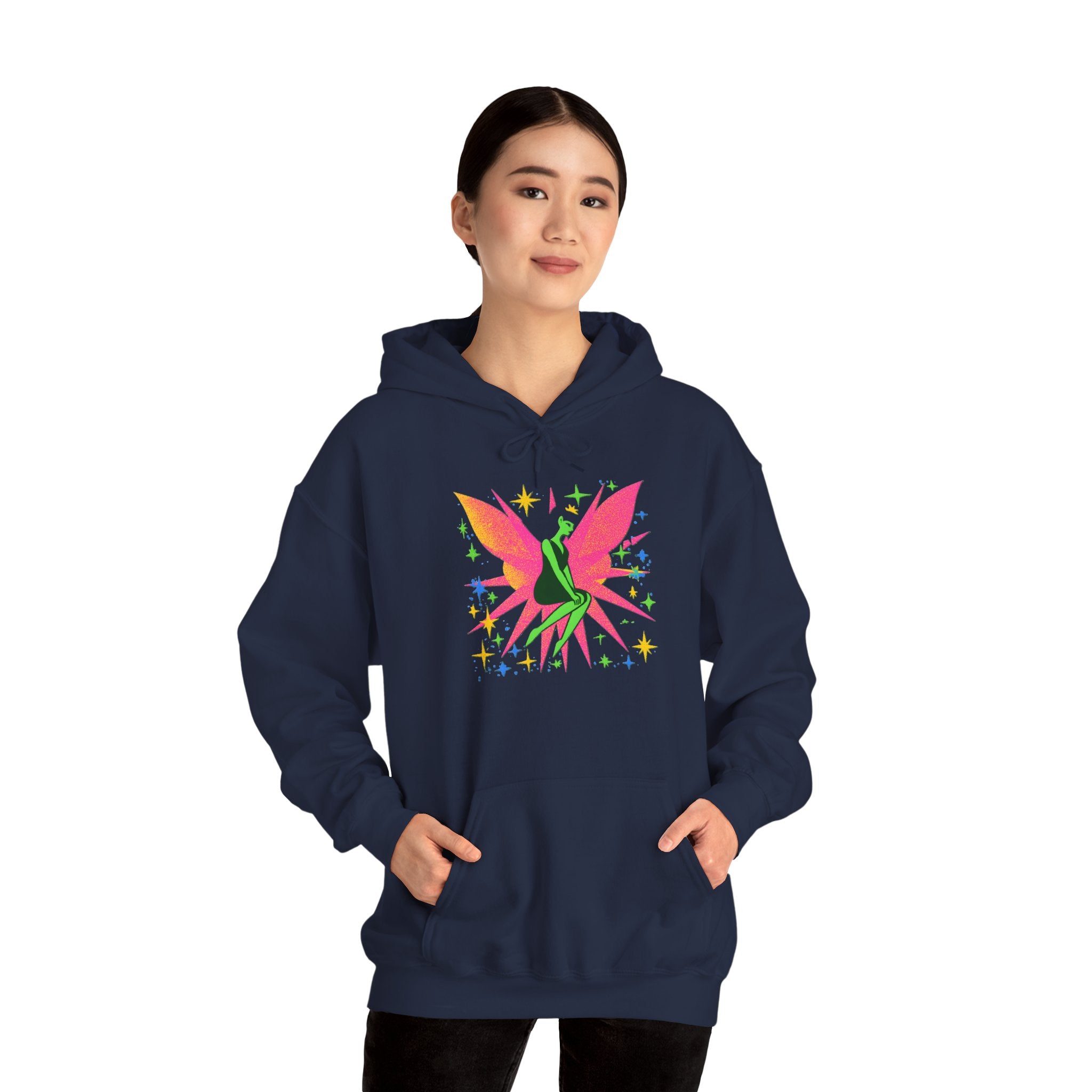 Neon Green Fairy Hoodie — Vibrant Magical Butterfly Design