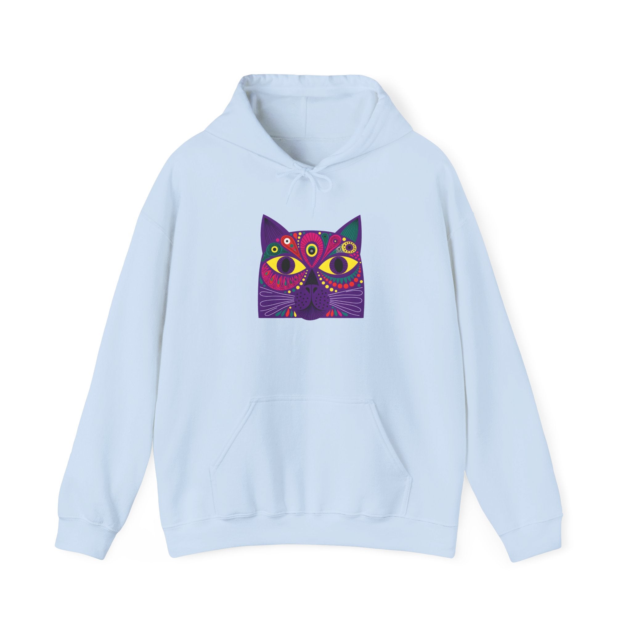Psychedelic Cat Hoodie - Colorful Third-Eye Cat Graphic Sweatshirt