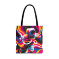 Psychedelic Astronaut Tote Bag | Colorful Space Waves