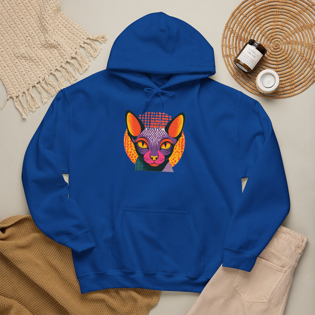 Sphynx Cat Pop Art Hoodie – Colorful Retro Cat Portrait Sweatshirt Printify