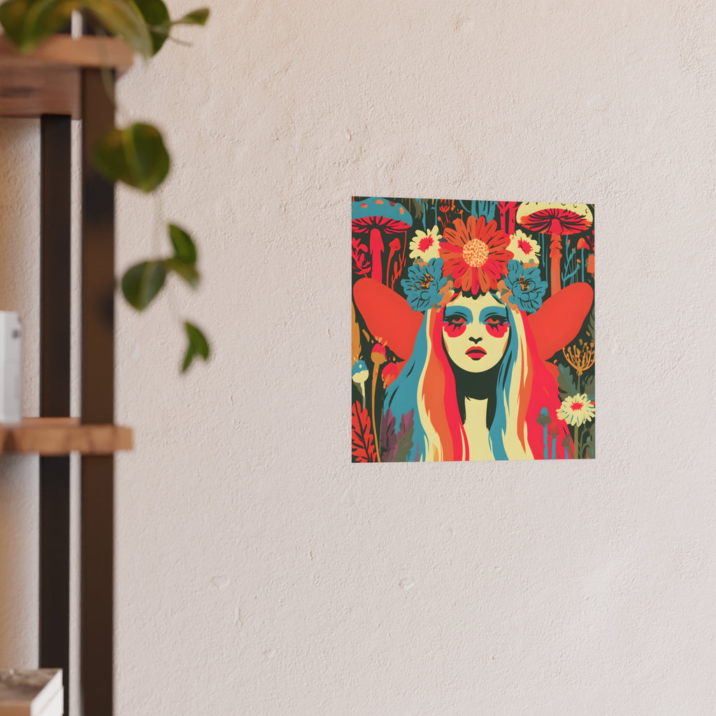 Psychedelic Floral Fairy Poster