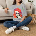 Los Muertos Floral Skull with Flower Crown T-Shirt | La Catrina Art