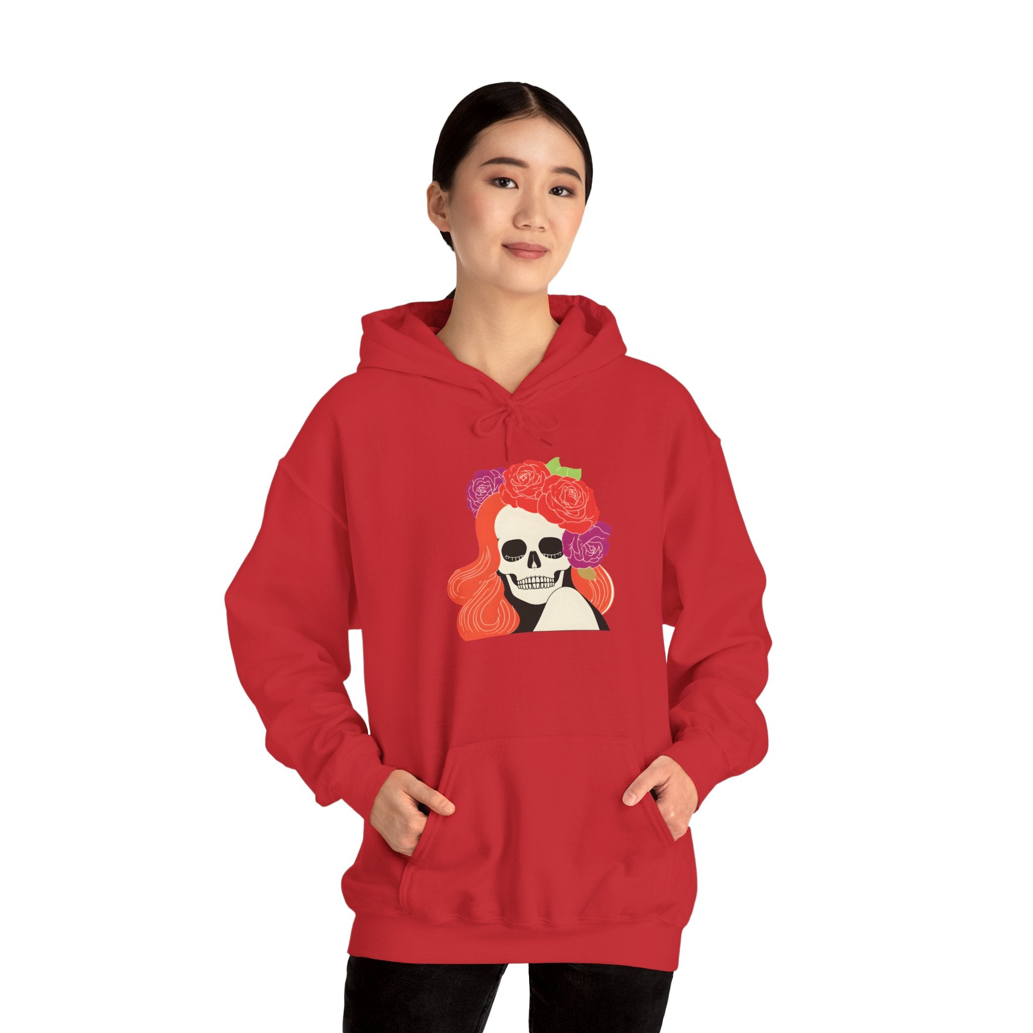 Skull Girl Hoodie — Floral Crown Day of the Dead Sweatshirt