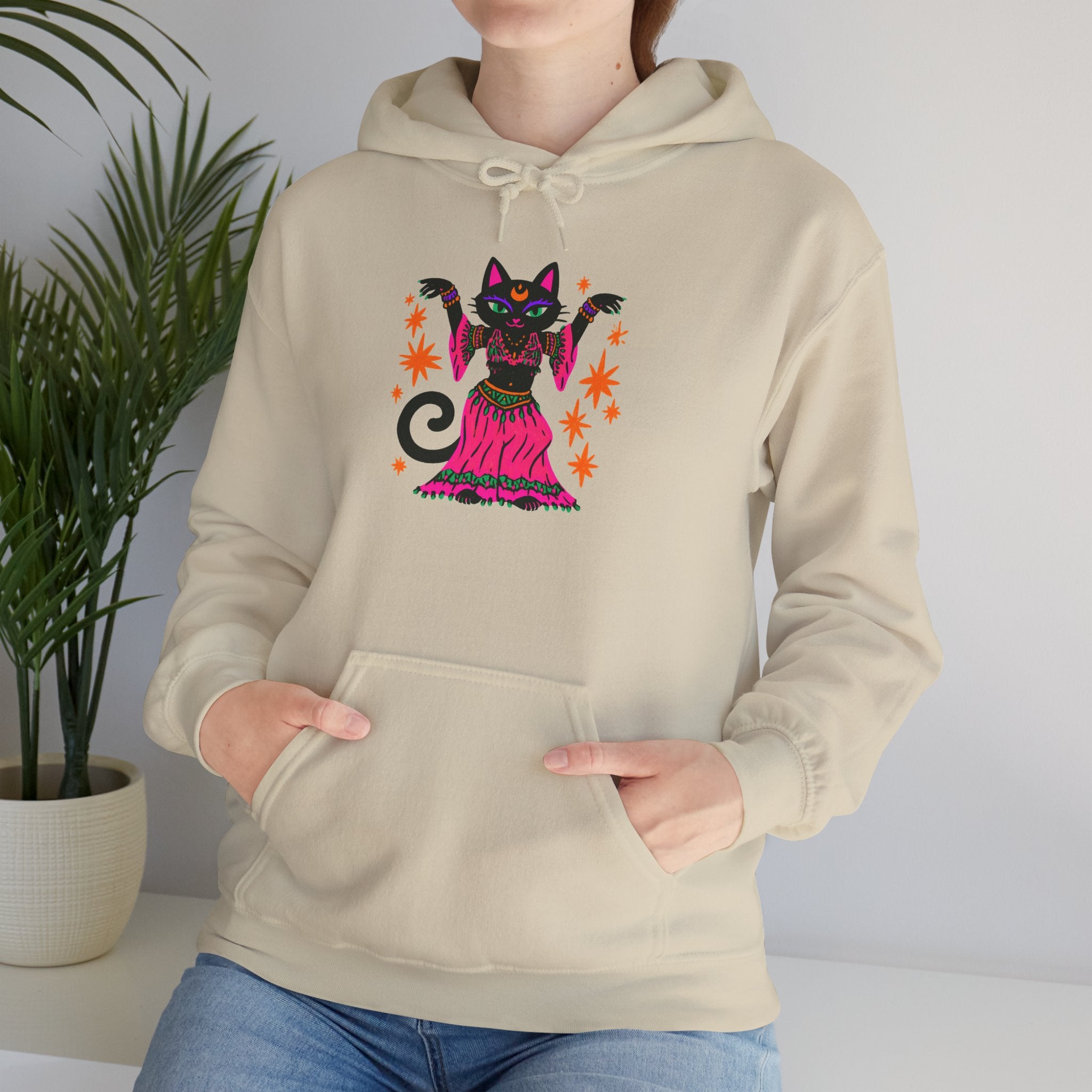 Belly Dance Cat Hoodie — Cute Black Gypsy Cat Pullover