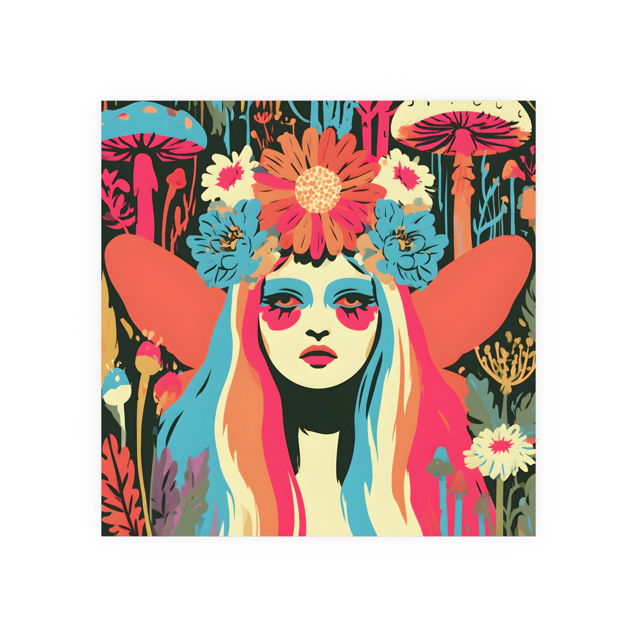 Psychedelic Floral Fairy Poster