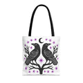 Mystic Raven Moon Tote Bag — Gothic Moon & Stars Canvas Tote Printify