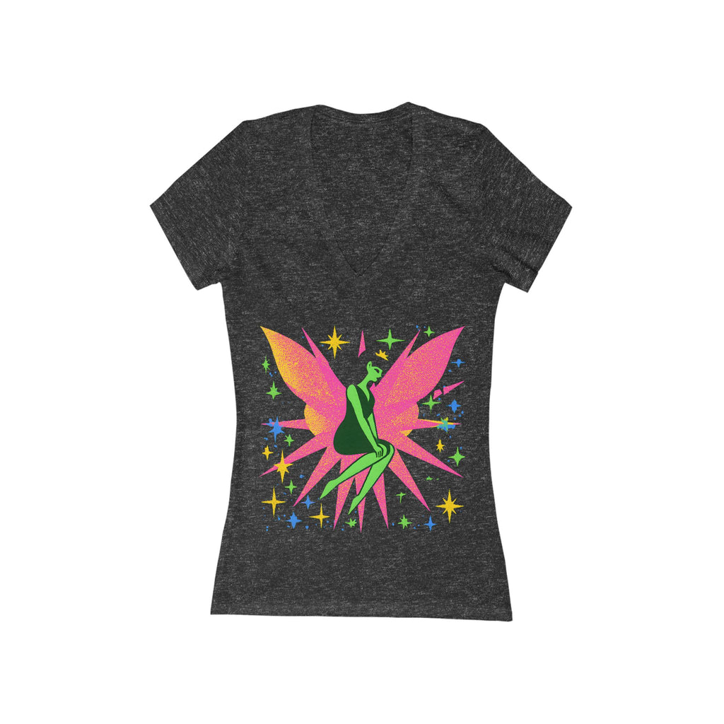 Neon Fairy Graphic Tee | V-Neck T-Shirt