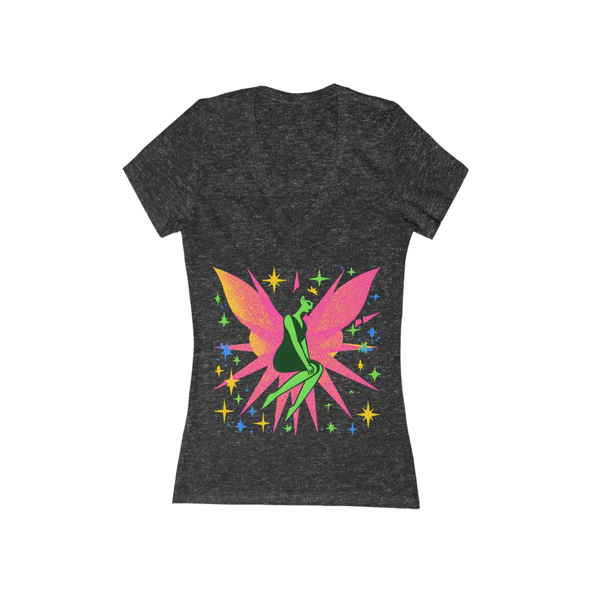 Neon Fairy Graphic Tee | V-Neck T-Shirt