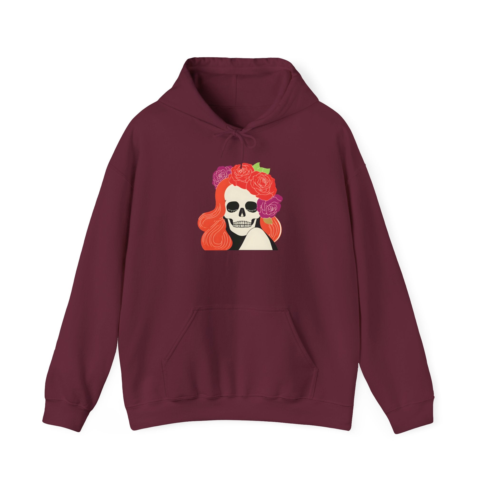 Skull Girl Hoodie — Floral Crown Day of the Dead Sweatshirt