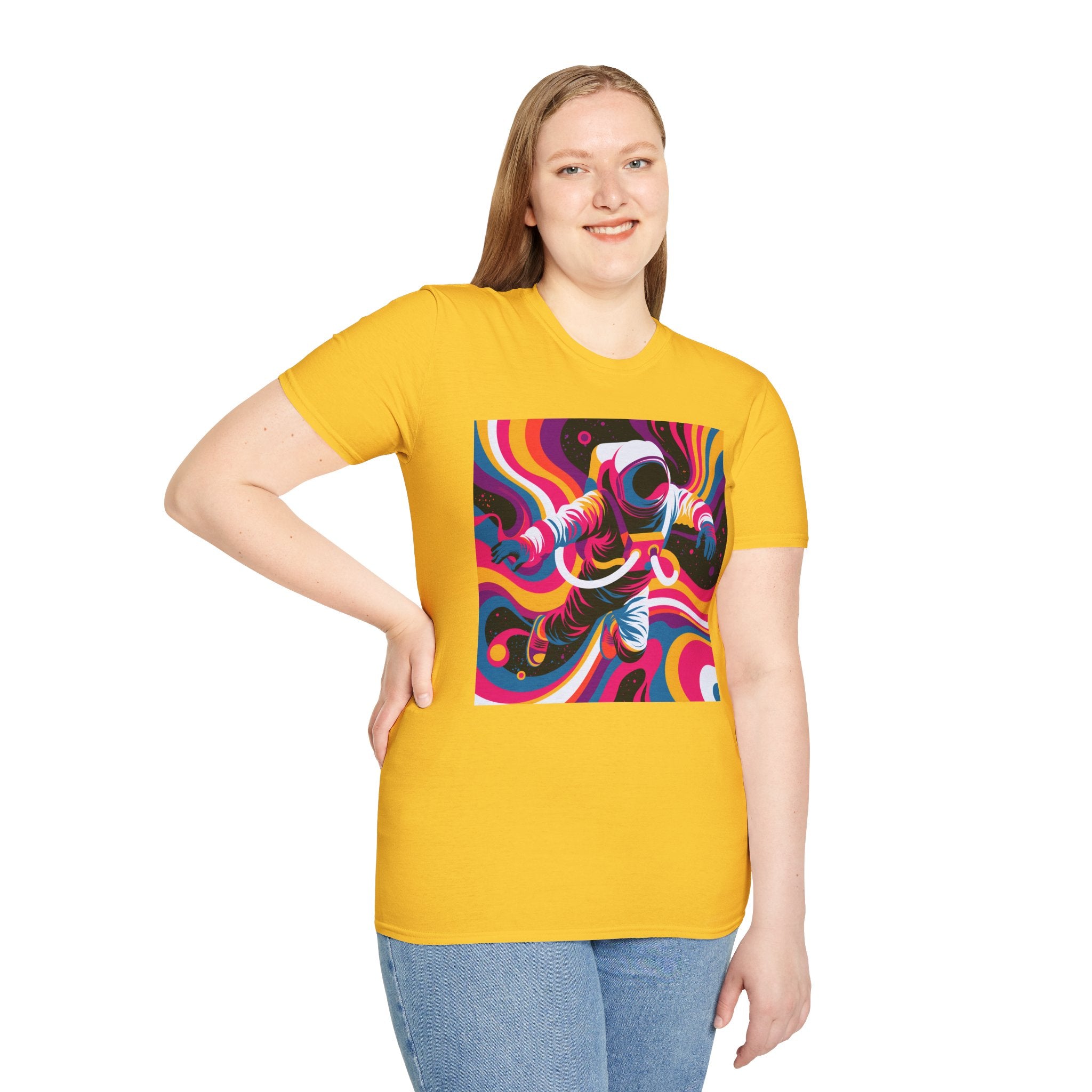 Psychedelic Astronaut Tee | Space Astronaut T-Shirt, Retro Color Swirl Psychonaut