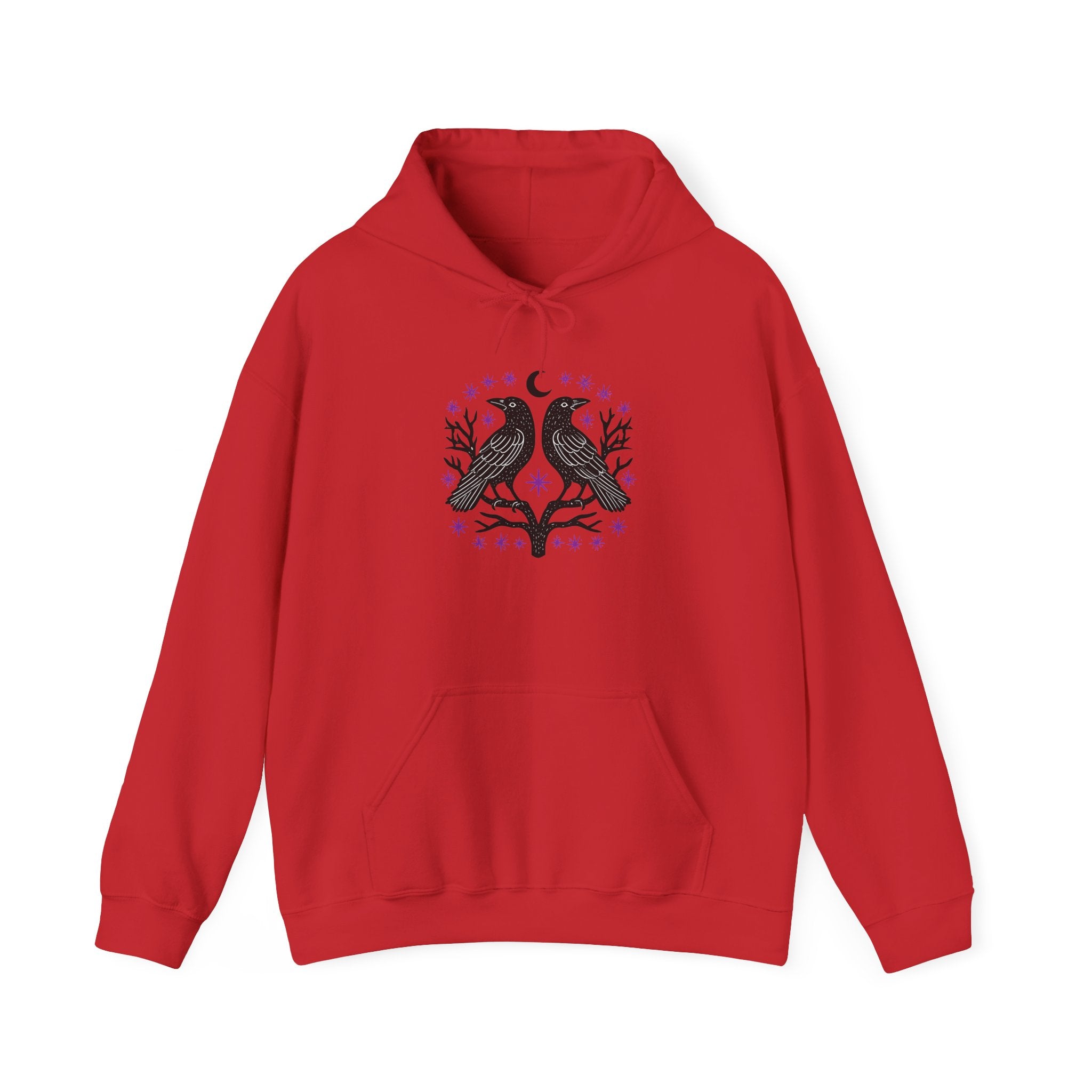 Raven Moon Hoodie — Mystical Twin Ravens Graphic Sweatshirt
