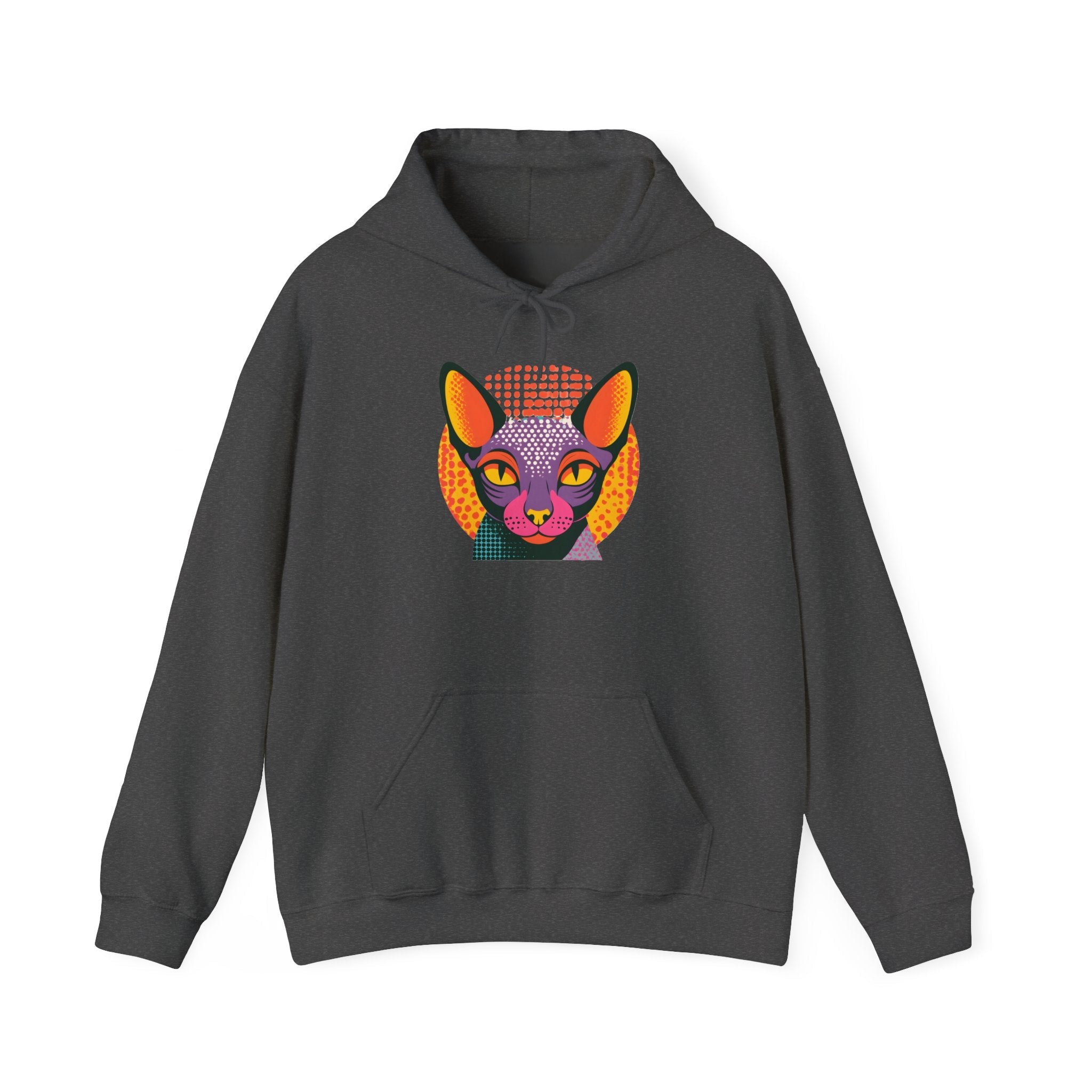 Sphynx Cat Pop Art Hoodie – Colorful Retro Cat Portrait Sweatshirt Printify