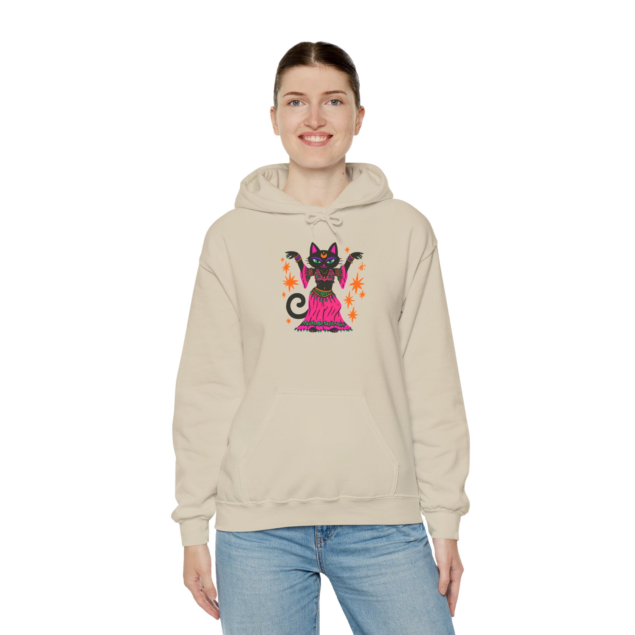 Belly Dance Cat Hoodie — Cute Black Gypsy Cat Pullover