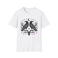 Twin Ravens Moon T-Shirt | Gothic Crescent Crow Illustration