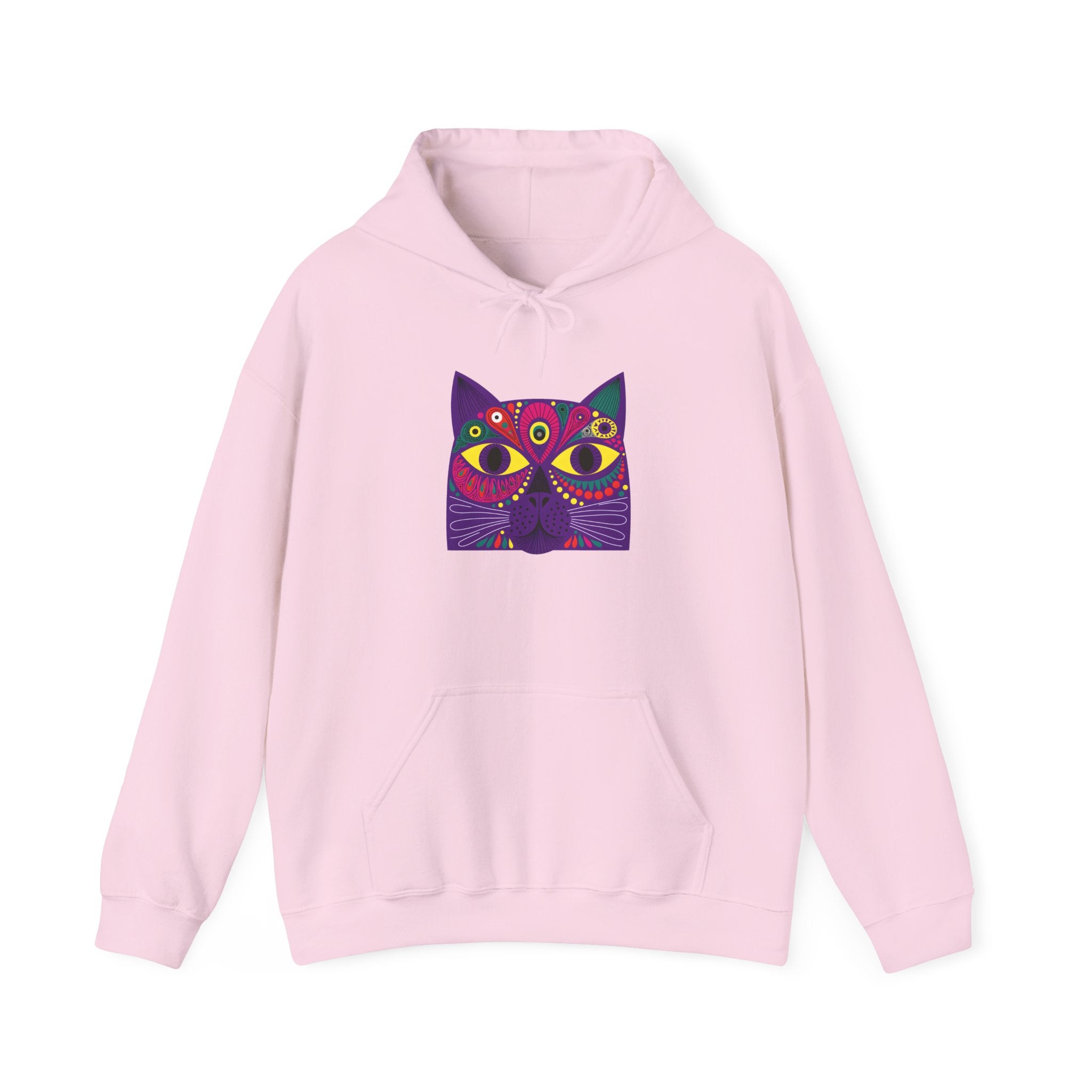 Psychedelic Cat Hoodie - Colorful Third-Eye Cat Graphic Sweatshirt