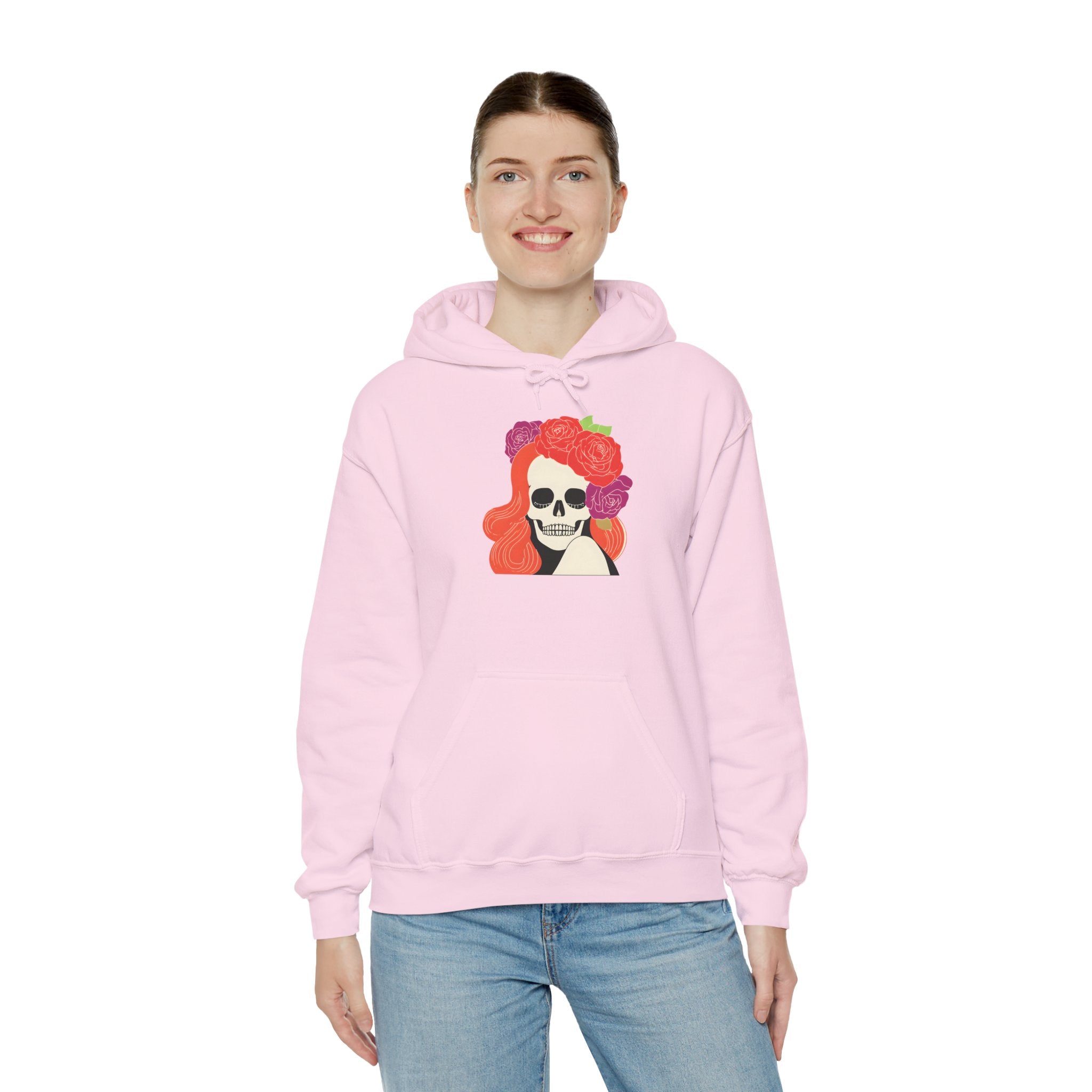 Skull Girl Hoodie — Floral Crown Day of the Dead Sweatshirt