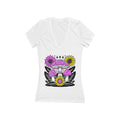 Pink and Yellow Mushroom Floral Tee | V‑Neck Shirt