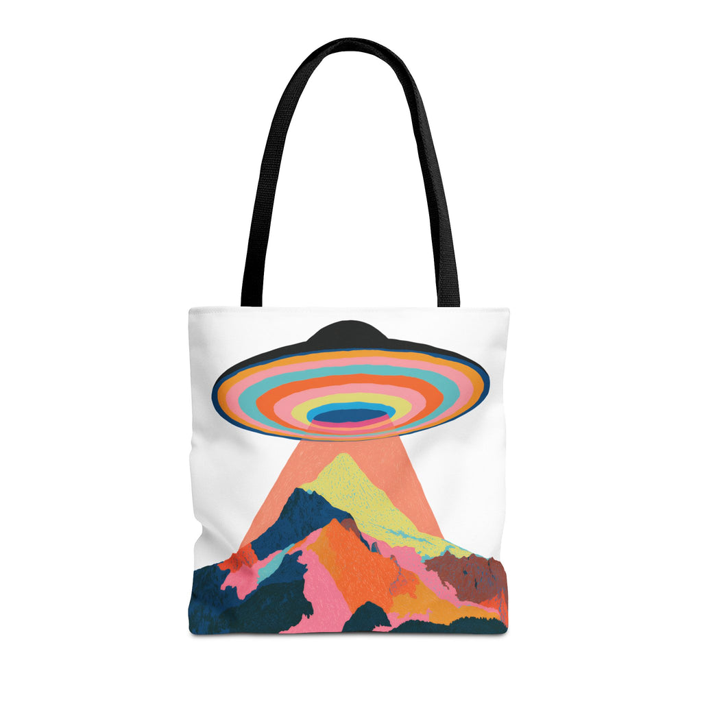 Retro Rainbow UFO Abduction Tote