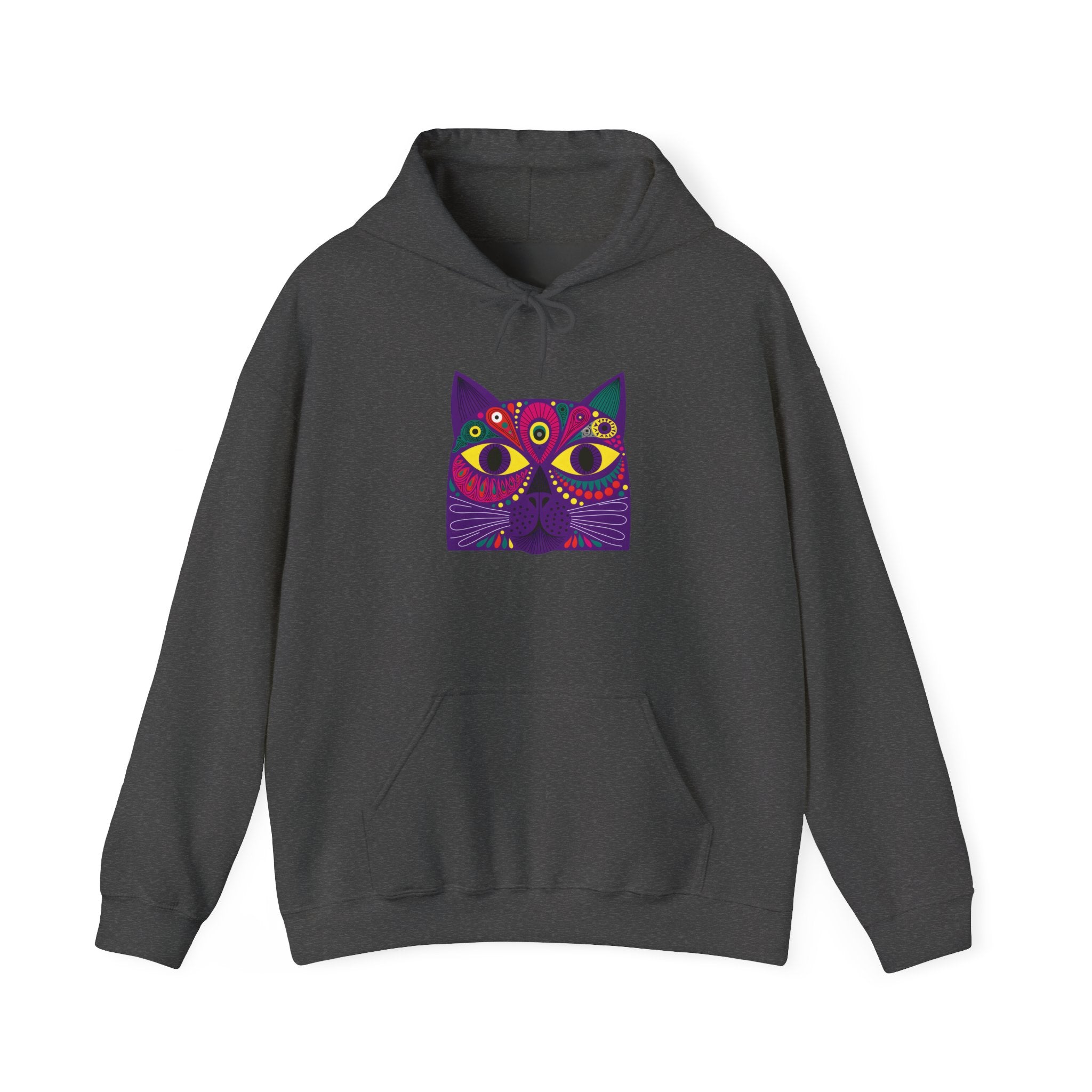 Psychedelic Cat Hoodie - Colorful Third-Eye Cat Graphic Sweatshirt