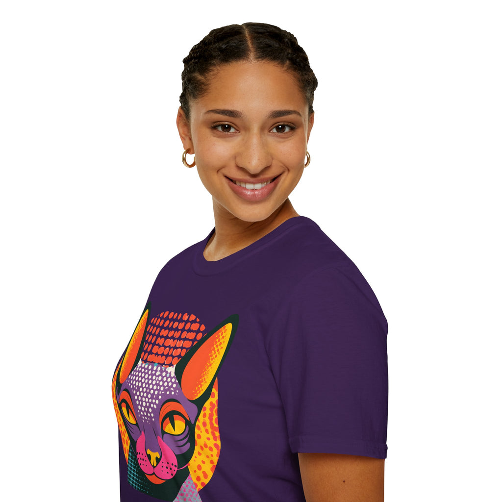 Pop Art Sphynx Cat T-Shirt | Colorful Retro Cat Tee