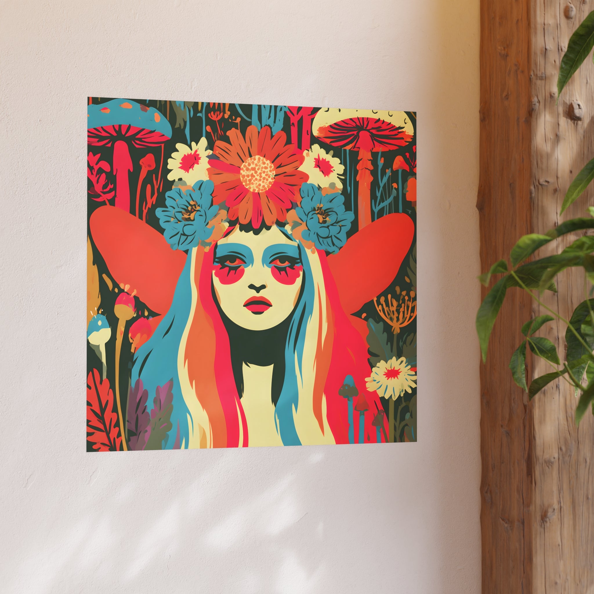 Psychedelic Floral Fairy Poster