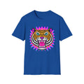Neon Pop Tiger Head T-Shirt | Retro Tribal Cat Tee