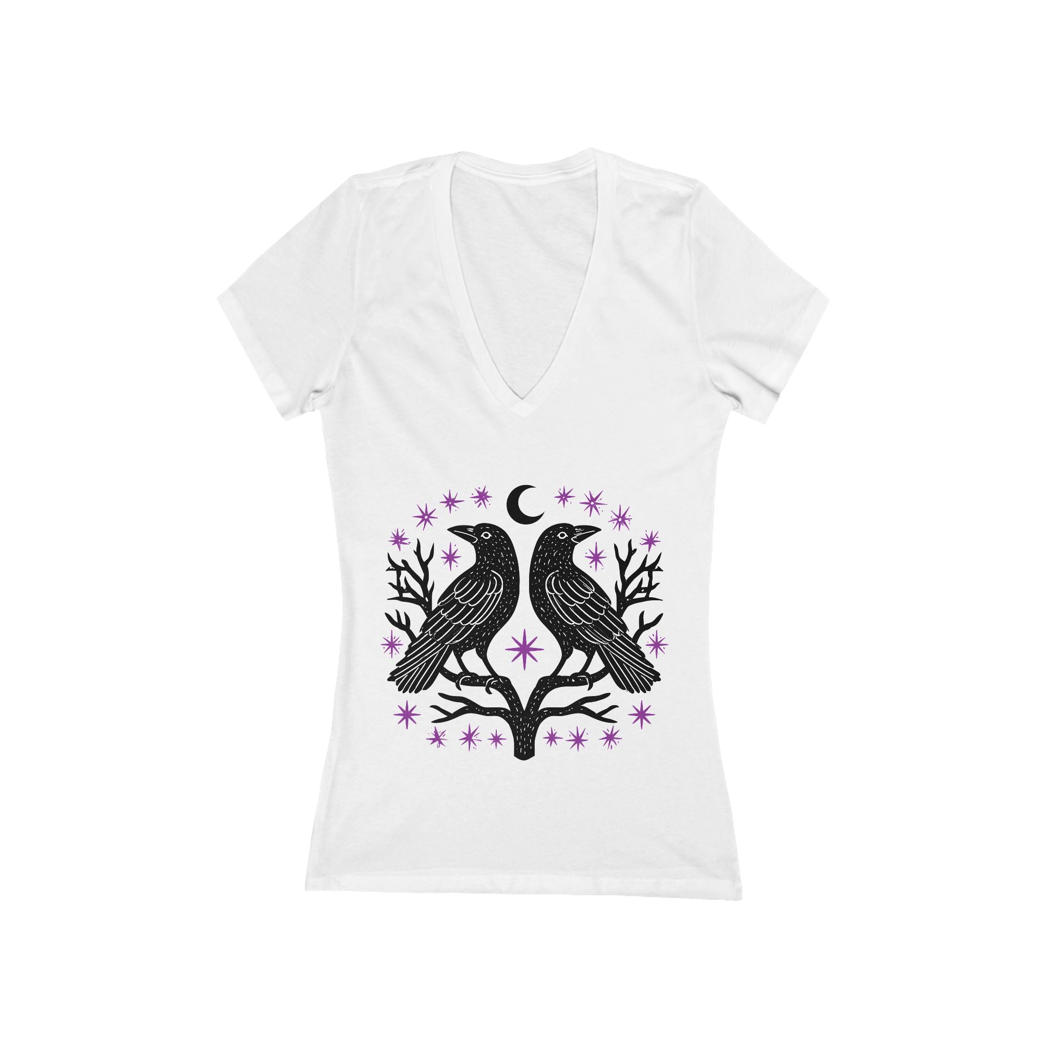 Twin Ravens Moon Tee | V‑Neck T‑Shirt