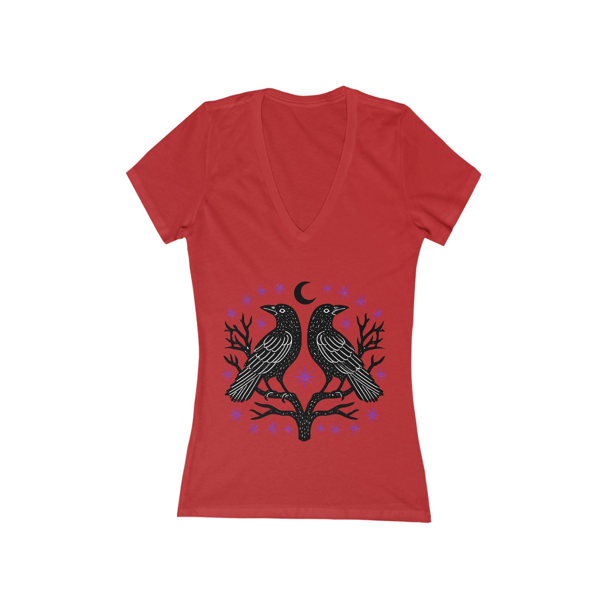 Twin Ravens Moon Tee | V‑Neck T‑Shirt